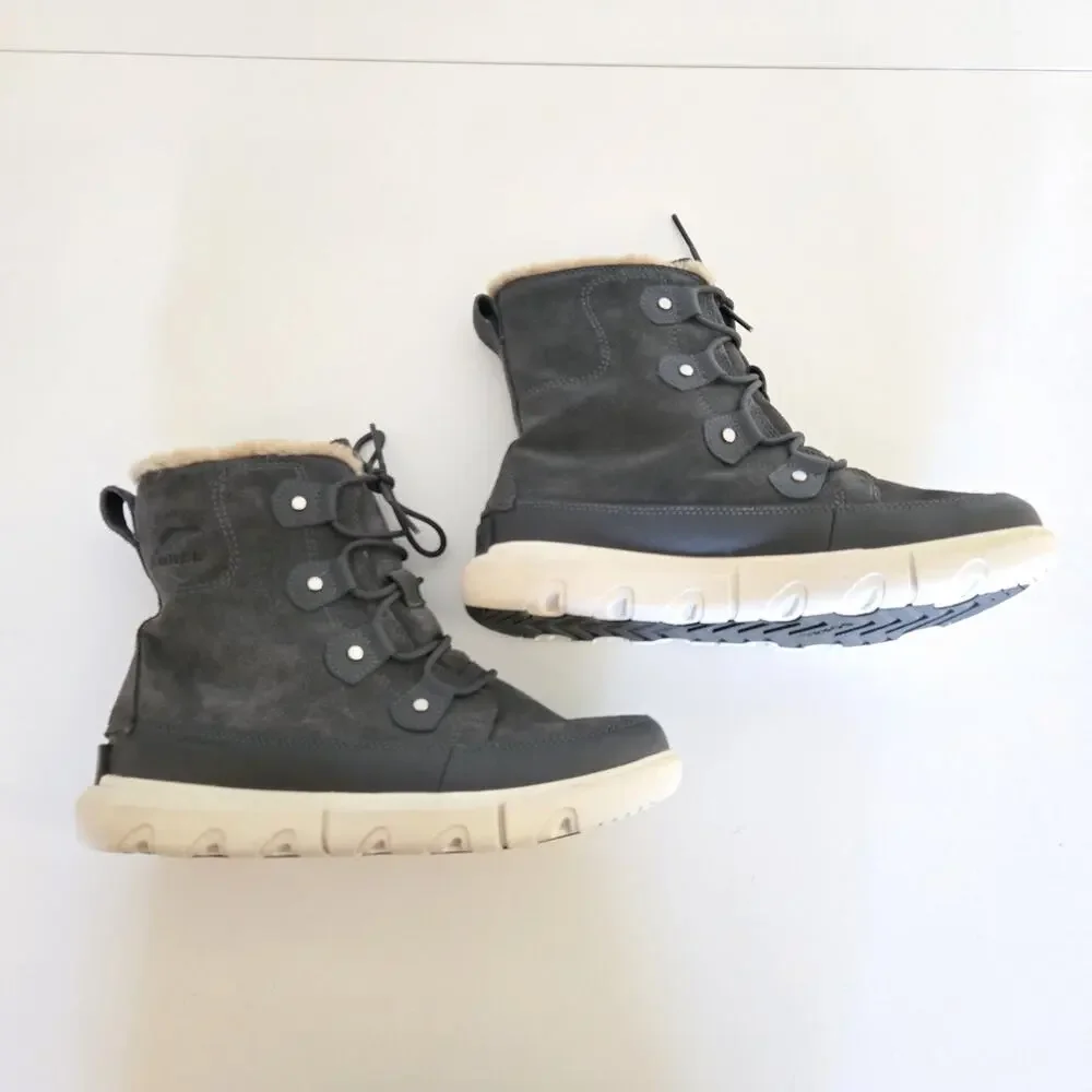 Sorel Explorer Next Joan Classic Waterproof Winter Boots Grey US 10